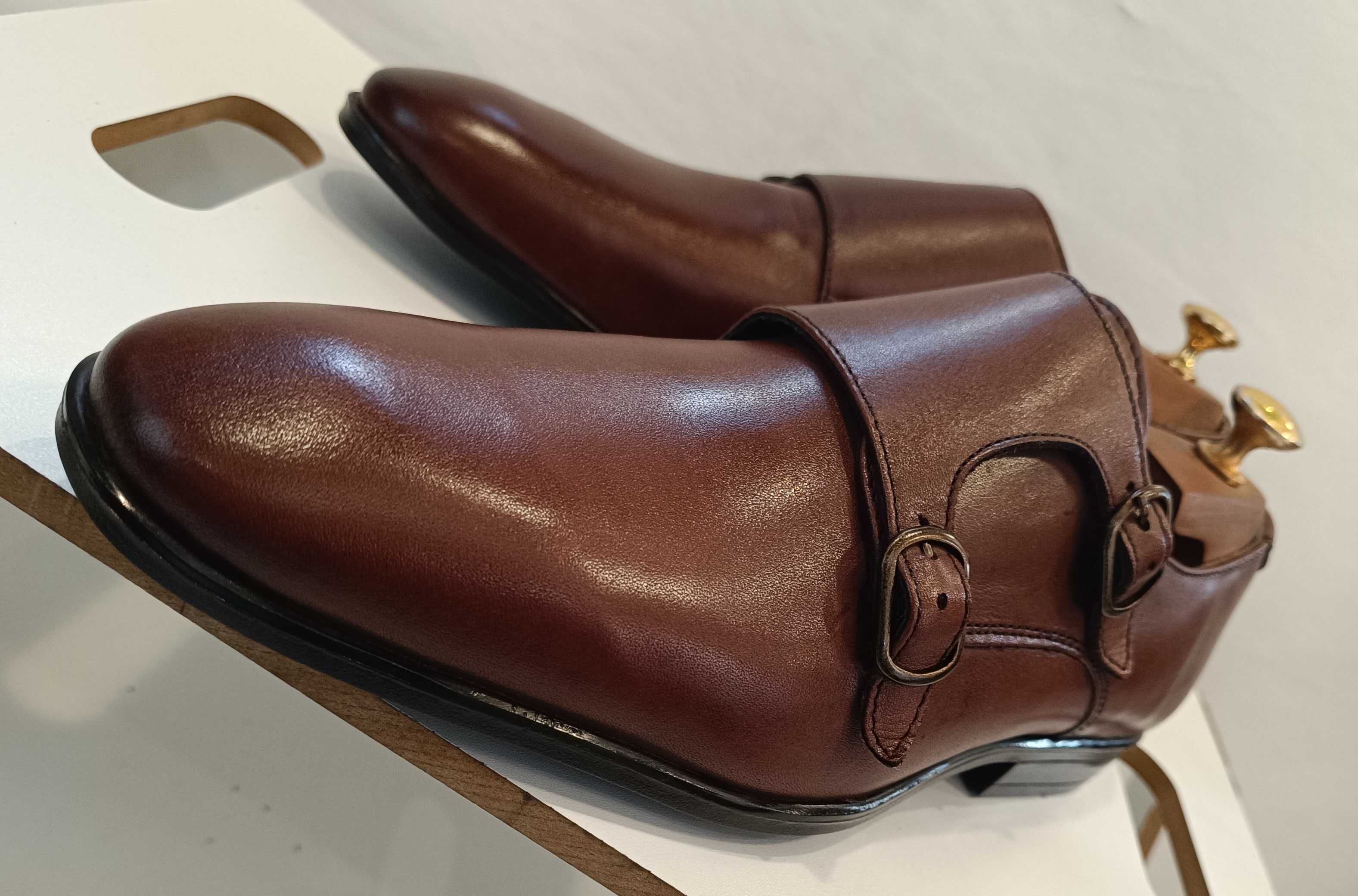 Pantofi monk 42.5 premium ASOS NOI piele naturala moale