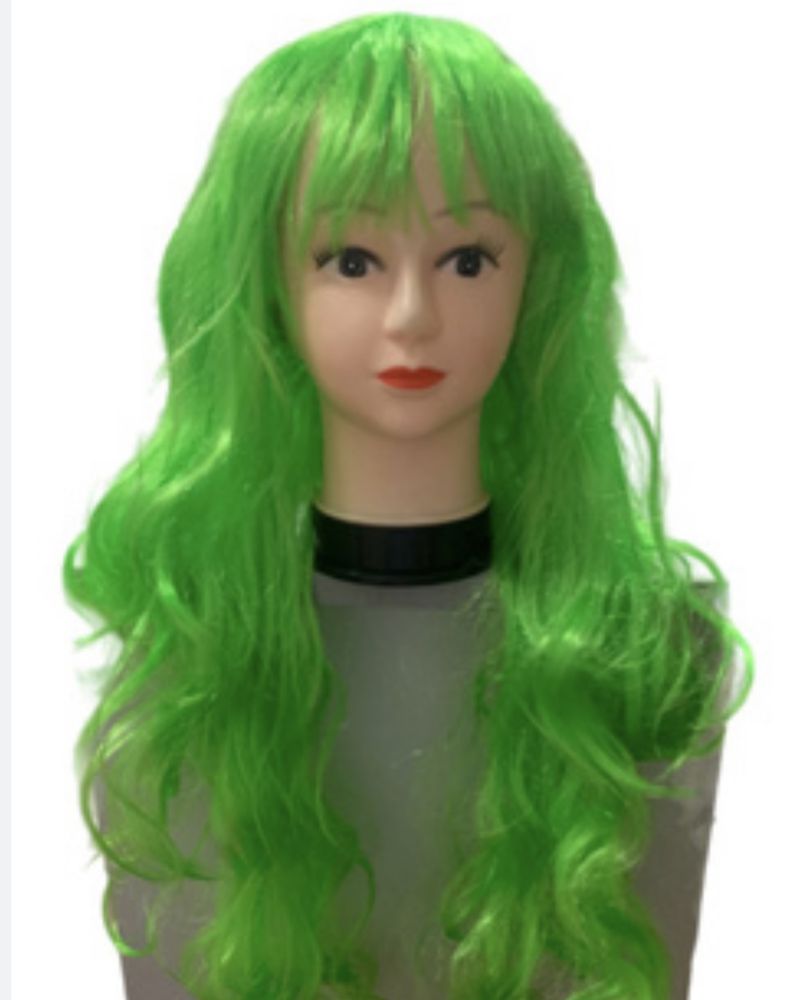 Парик зеленый с волнистыми волосами