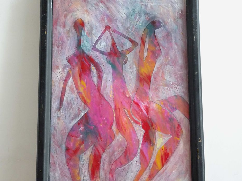 Tablou Harry Guttman ’Trei gratii’- Lucrare pe carton deosebita