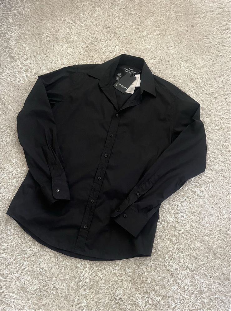 TEODOR Techno Shirt черна мъжка риза New Season