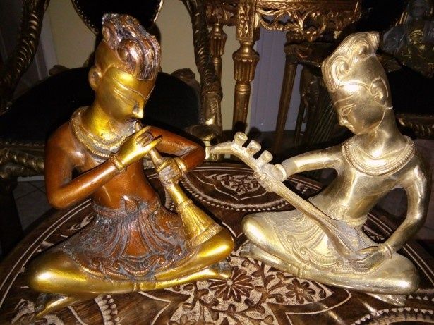 Superbe sculpturi muzicanți din bronz Art-Deco