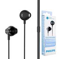 2 броя PHILIPS  Слушалки с микрофон PHILIPS TAUE100BK, Jack 3.5, Черен