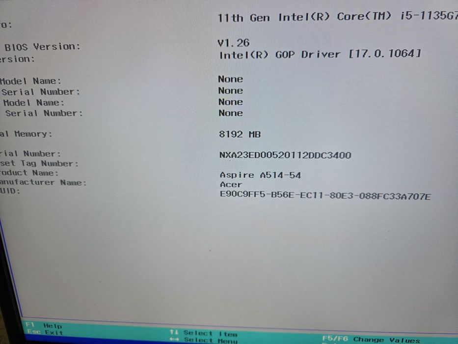 Placa de baza Acer Aspire 5 n20c4 i5 gen 11