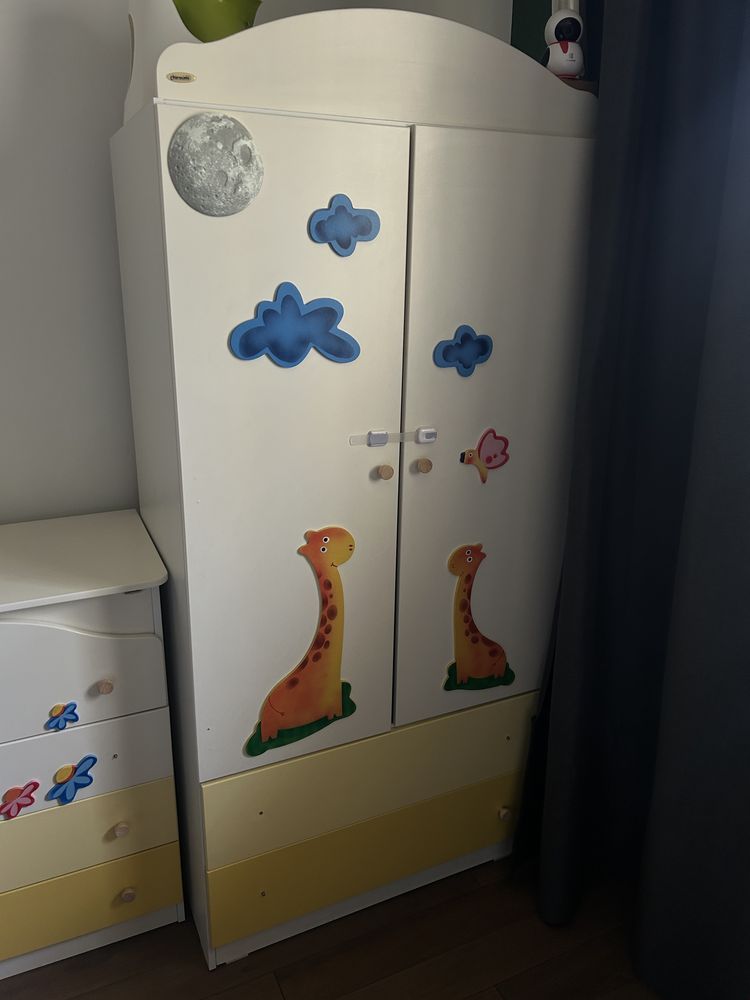 Детско обзавеждане CHIPOLINO легло, скрин и гардероб
