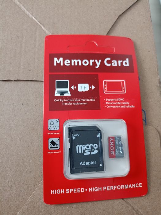 Vând card micro SD Sony de 512 GB,cu adaptor, nou nouț, sigilat.