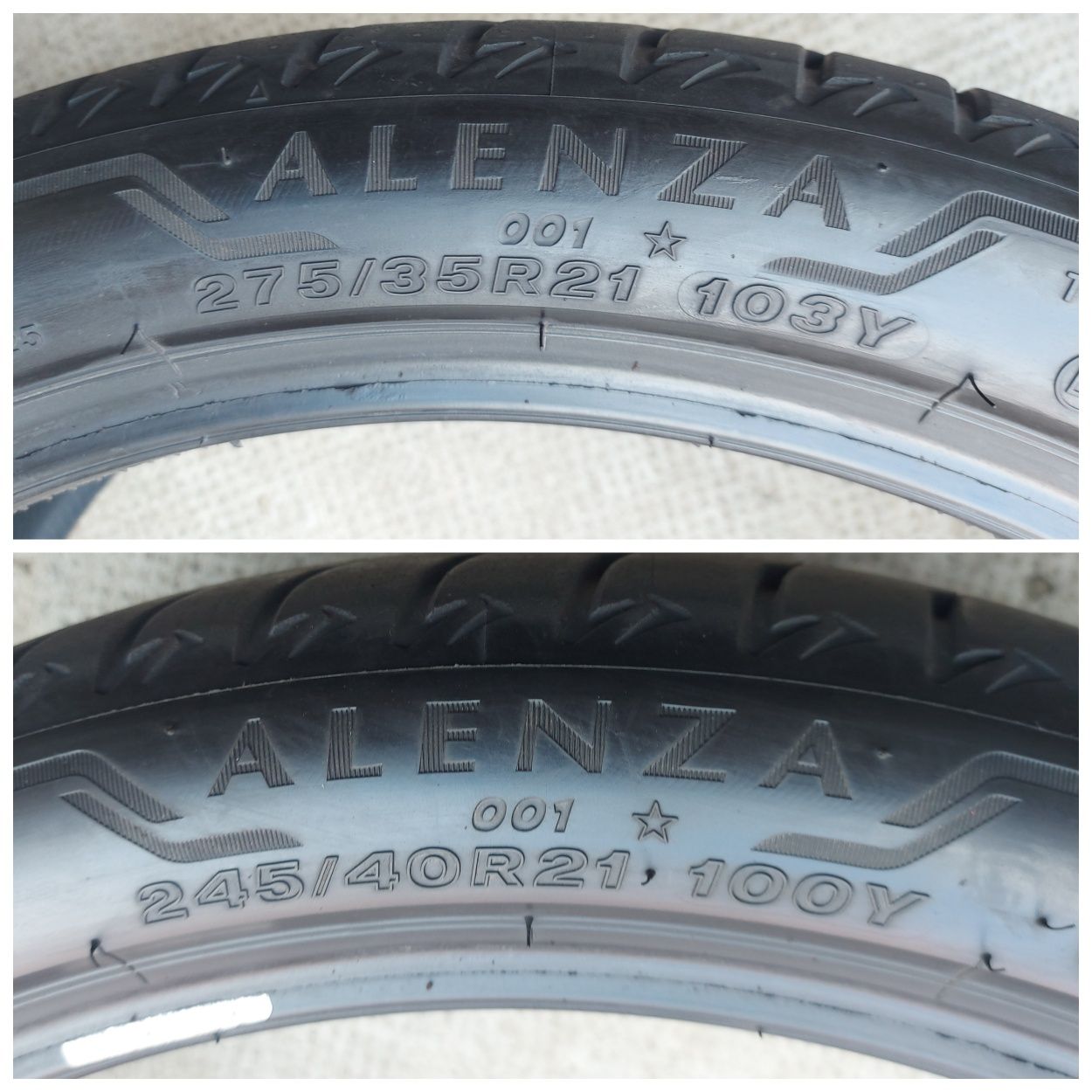 275/245 40/35 R21 103Y 100Y XL Bridgestone Alenza 001 *BMW RFL RSC