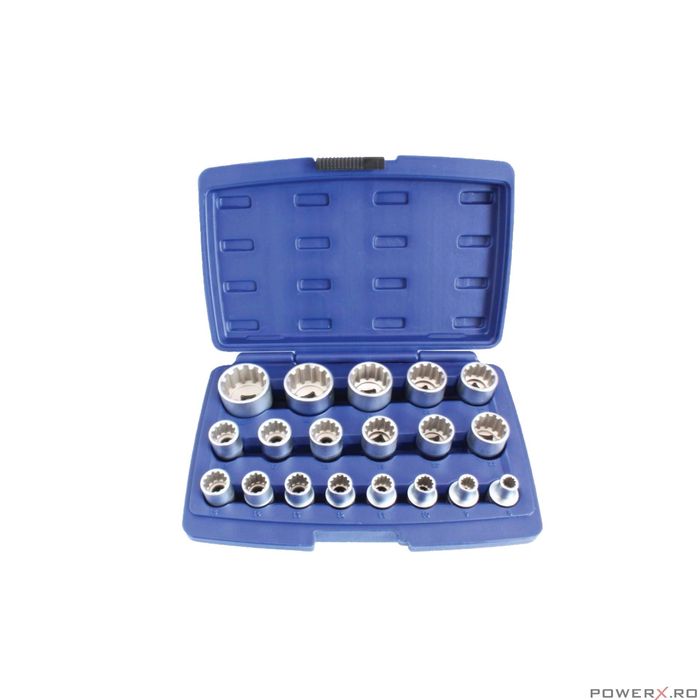 Trusa tubulare Vario Plus 12 colturi, 8 - 32 mm, 1/2", 19 piese, Asta