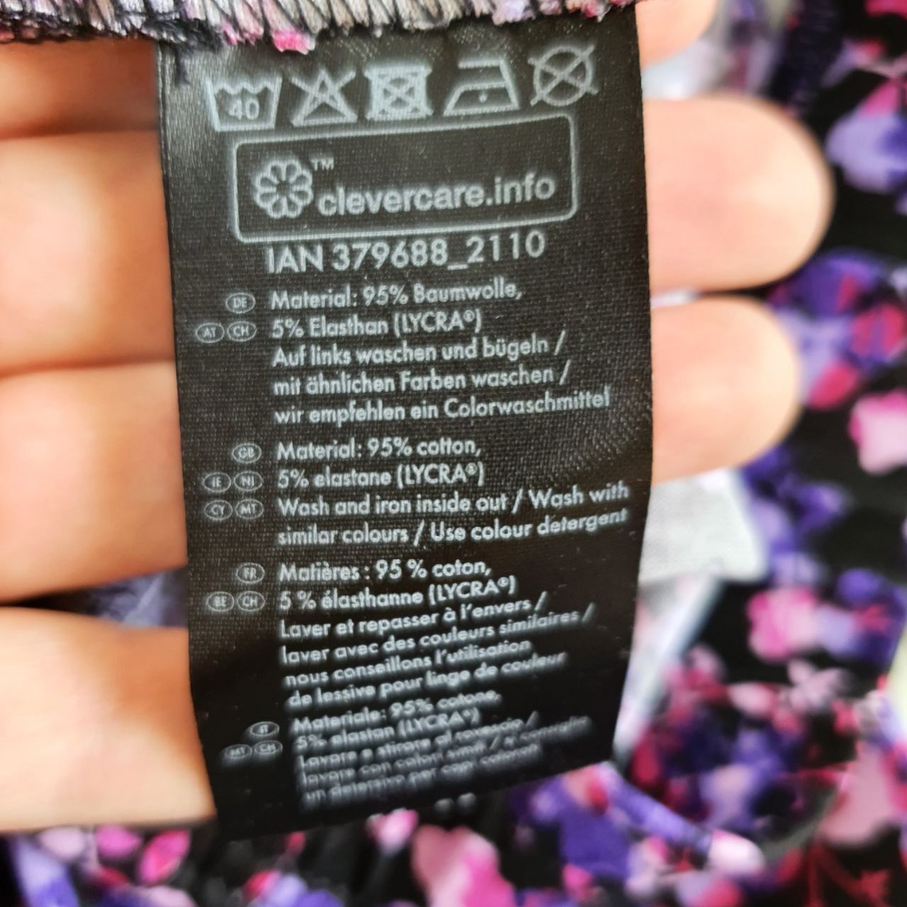 Colanți damă Esmara, marimea XS, motiv floral, bumbac, elastan.