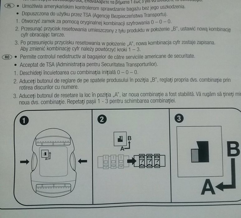 CHINGA cu cifru pentru bagaje aprobata de TSA - NOUA - 30 Lei