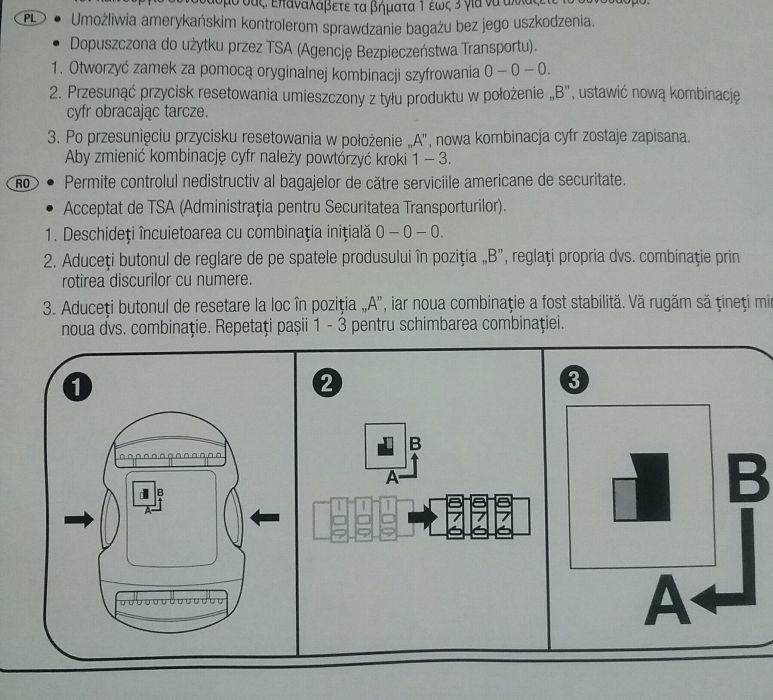 CHINGA cu cifru pentru bagaje aprobata de TSA - NOUA - 20 Lei