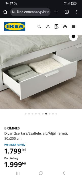 Pat/divan Ikea ( Brimnes)