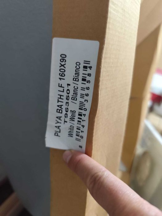 Vand Cada Acril PLAYA asimetrica L 160x90 stanga