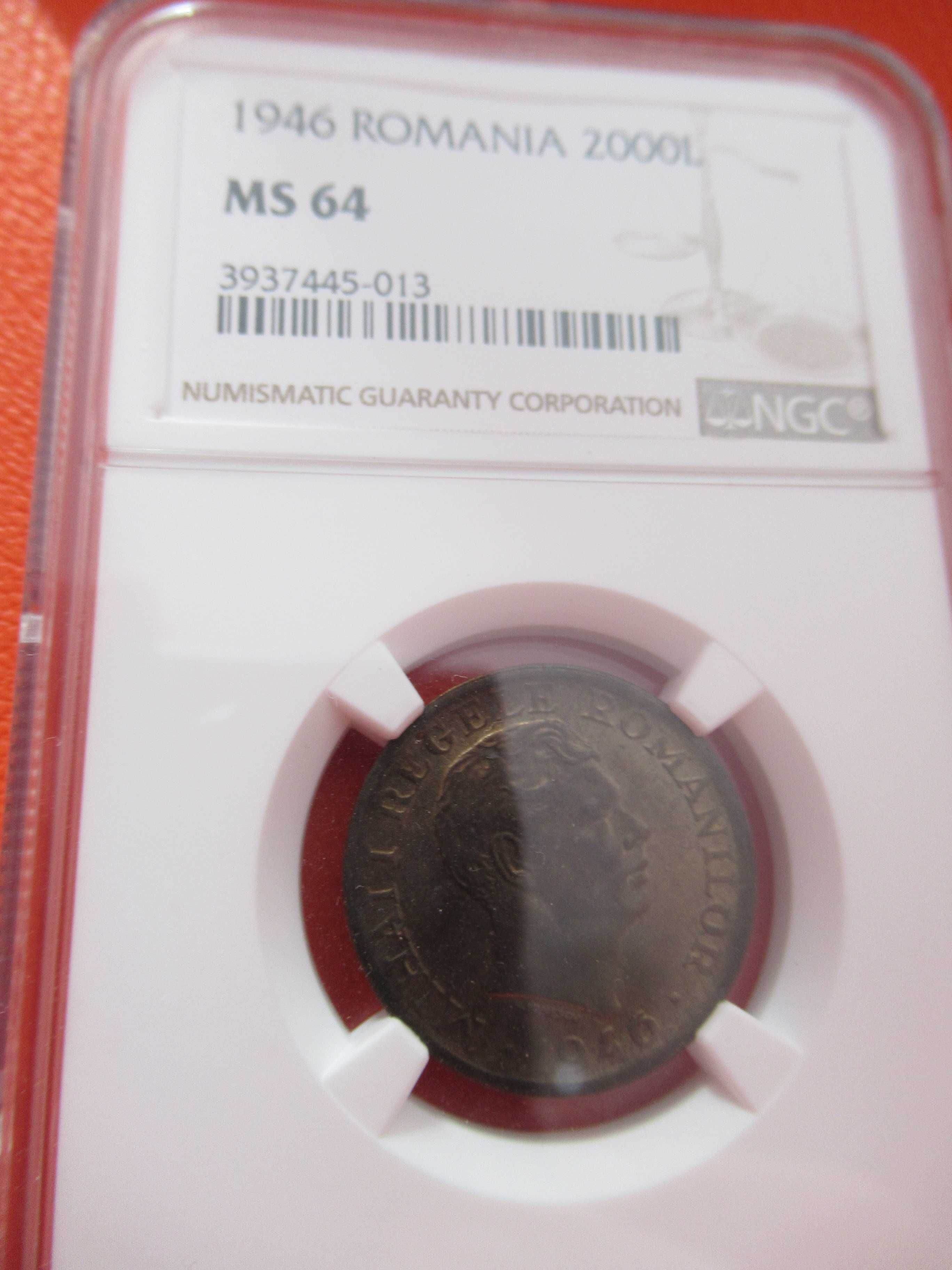 Monede Romania gradate NGC-2000 lei 1946 ms64, 25000lei1946, 20lei1944