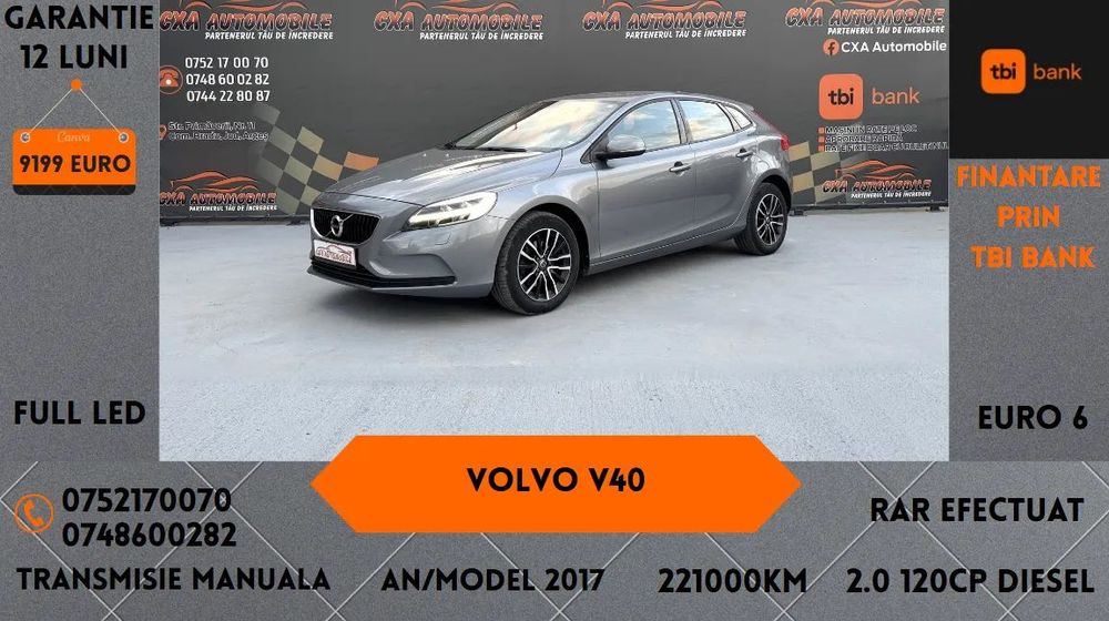 Volvo V40 RAR Efectuat / Full Led / Scaune Incalzite / Euro 6