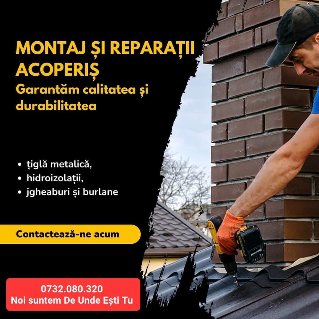 Reparații Acoperișuri Mansardări Expert Montaj Tigla Metalica Ceramica