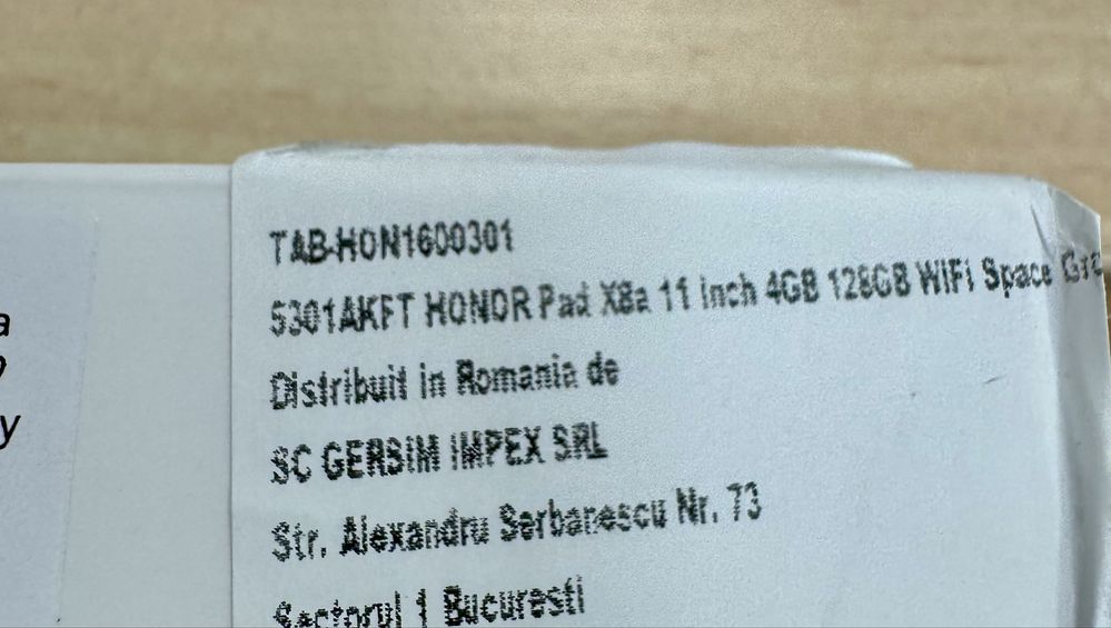 Tabletă sigilată HONOR Pad X8a 128 GB wifi 11 inch -nouă