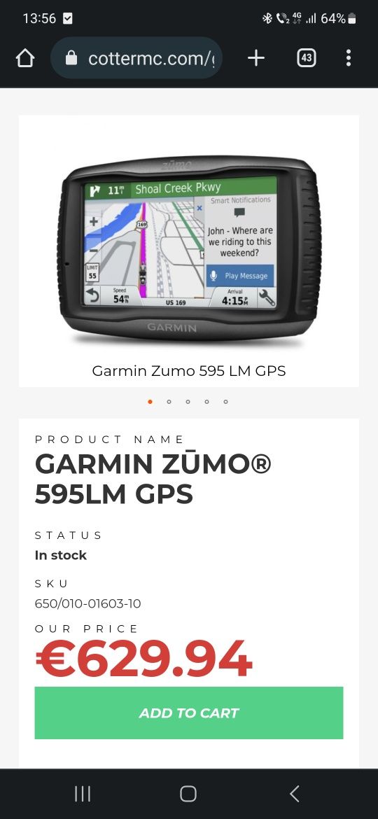 Navigatie Garmin Zumo 595