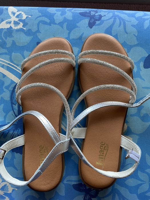 Sandale Image Argintii piele naturală 37