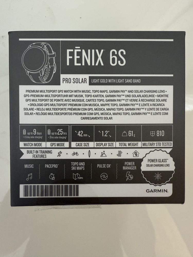 Garmin Fenix 6S Pro Solar– компактен мултиспорт GPS смарт часовник