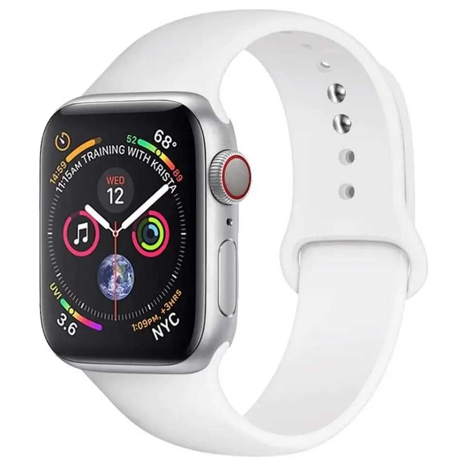 Curea silicon Apple Watch. Calitate top, moale&rezistentă. Alb Pur.