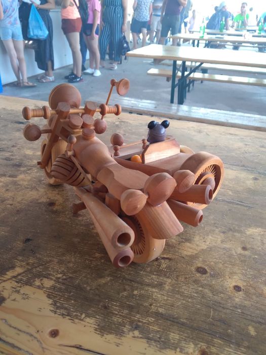 motocicleta din lemn 40 cm