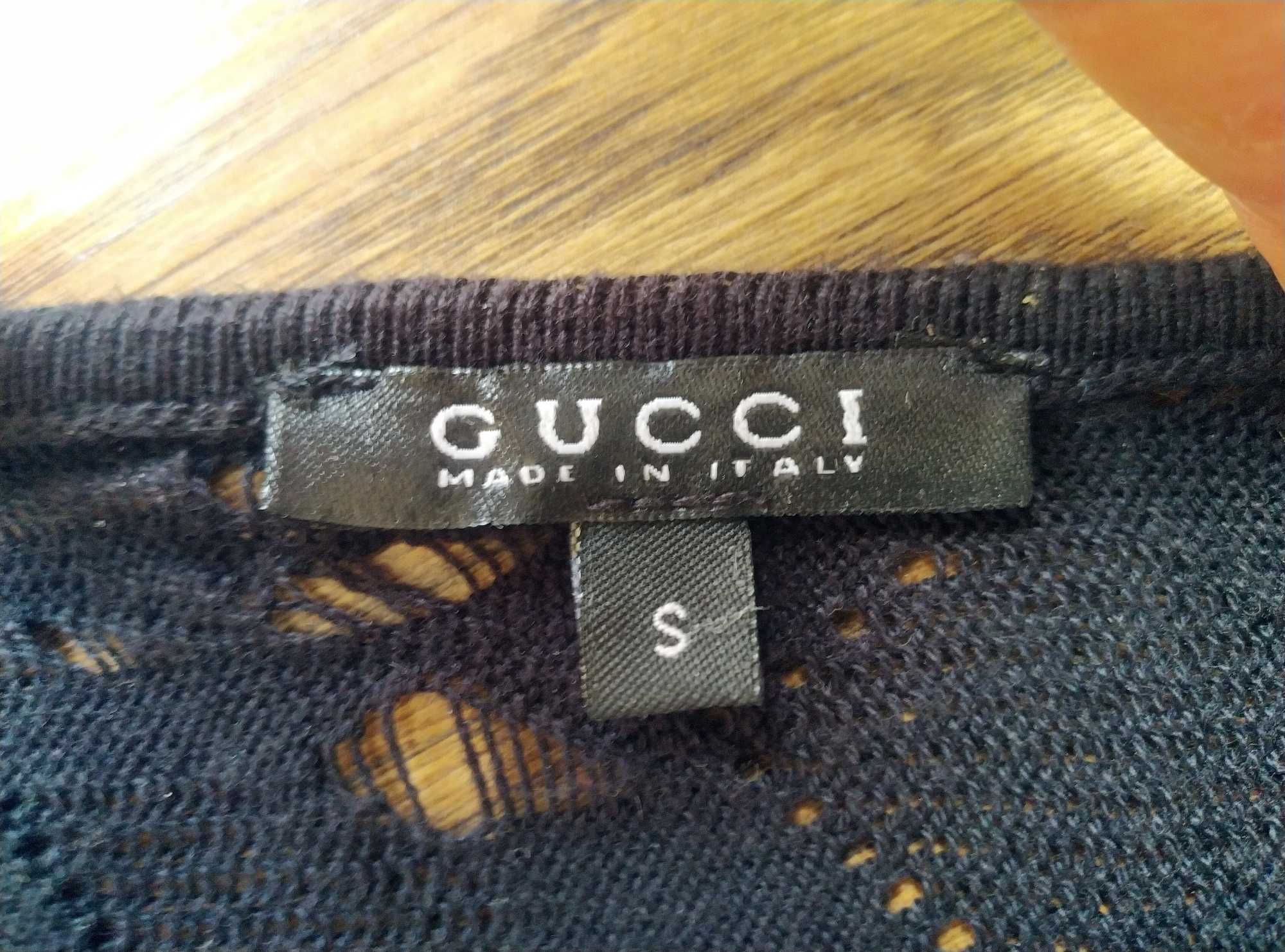 GUCCI Уникален марков летен пуловер, оригинален Гучи, р-р S, като нов