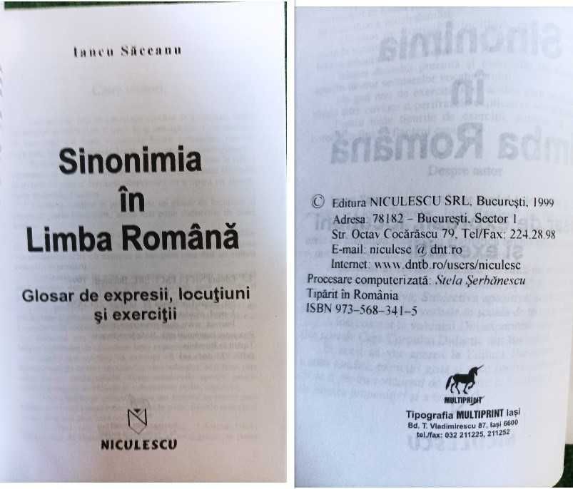 Sinonimia in Limba Romana, Glosar de expresii, locutiuni si exercitii