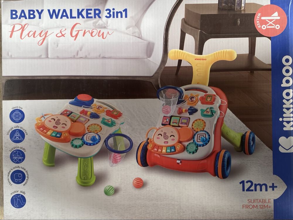 Baby walker 3in1 Kikkaboo в розово