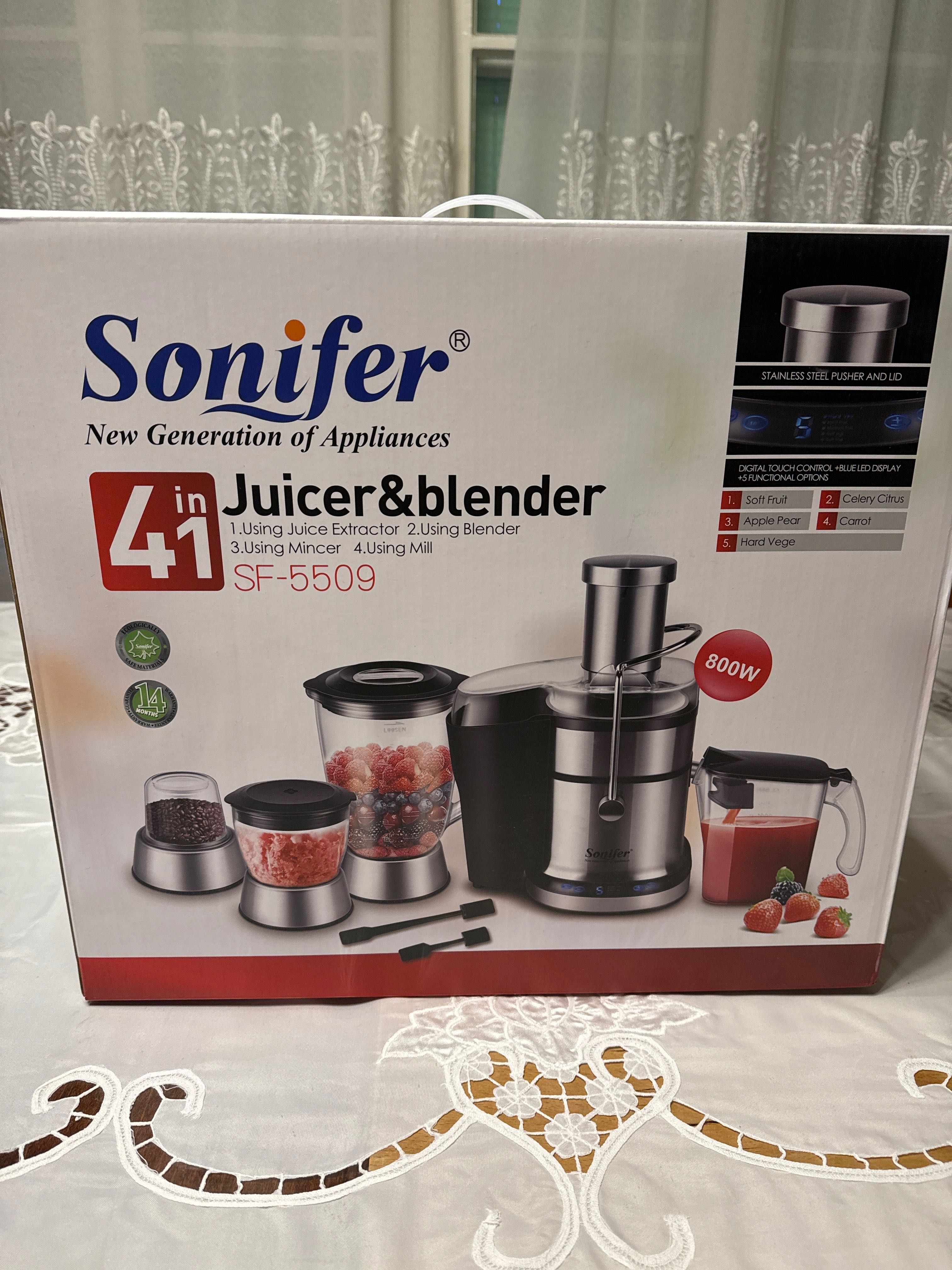 СКИДКА! Соковыжималка, блендер, чопер, кофемолка (4в1) Sonifer SF-5509