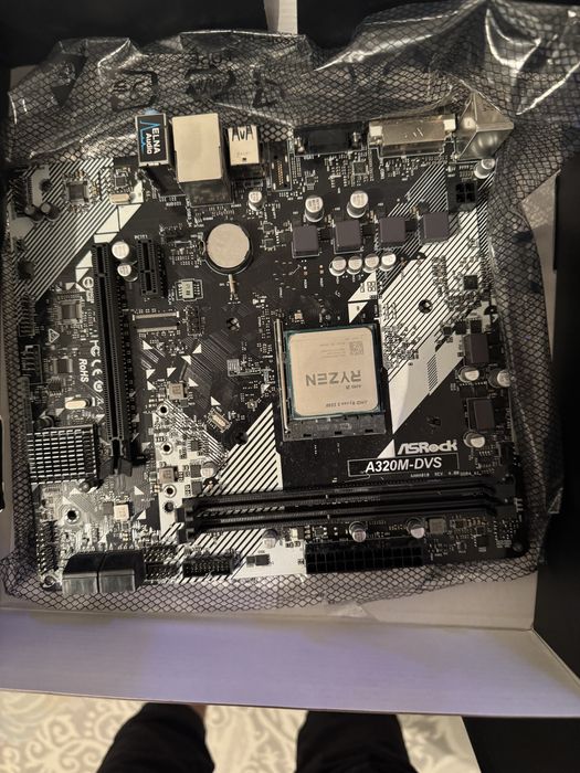 Ryzen 5 5500+материнская плата а320м+озу 8х8-16гб