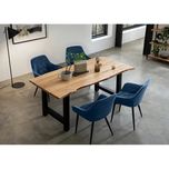 NOU Set 4 fotolii catifea albastru