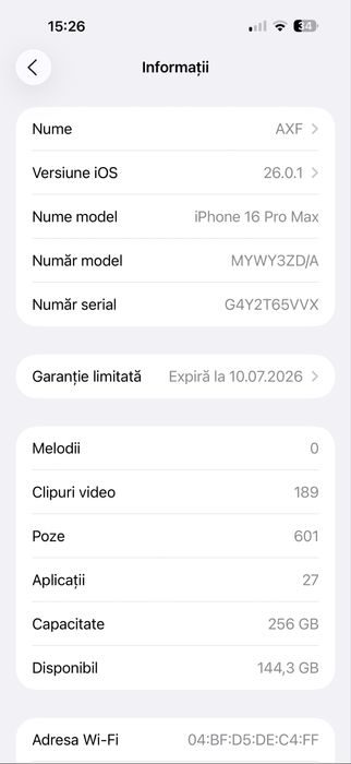 Vând !Phone 16 Pro Max