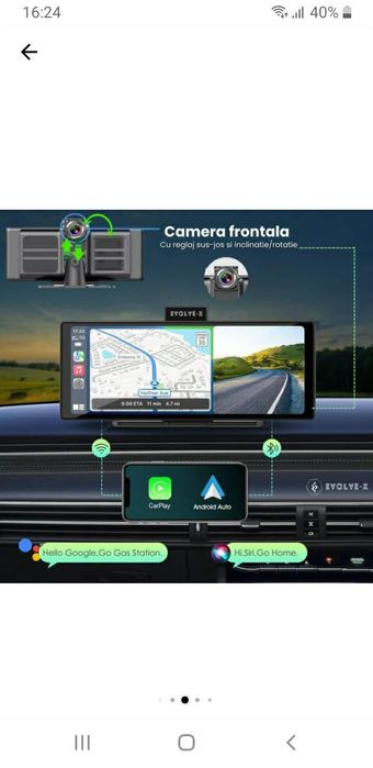 Navigație auto color universală cu cameră frontală și marșarier