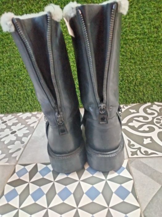 Cizme cu blana nr 35 piele naturala Barbara Bui