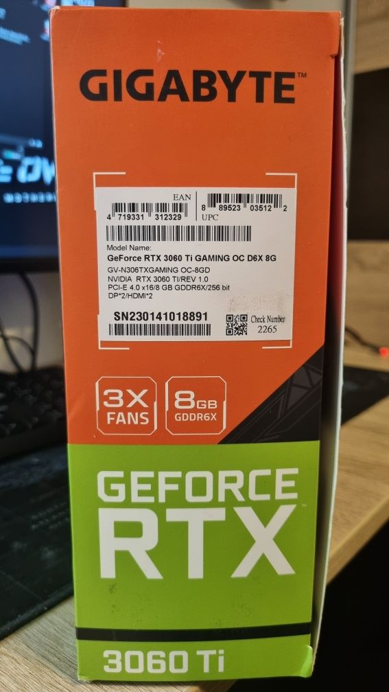 ГАРАНЦИЯ ! Gigabyte RTX 3060 TI Gaming OC 8 GB