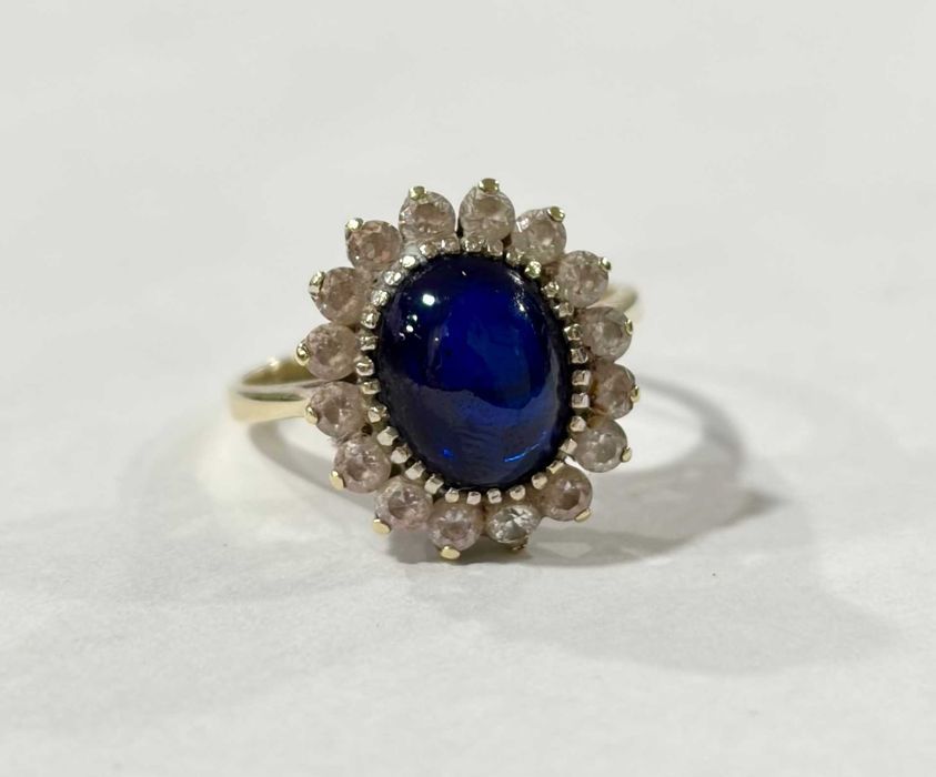 Златен пръстен със син камък 4.16 грама 14карата 585