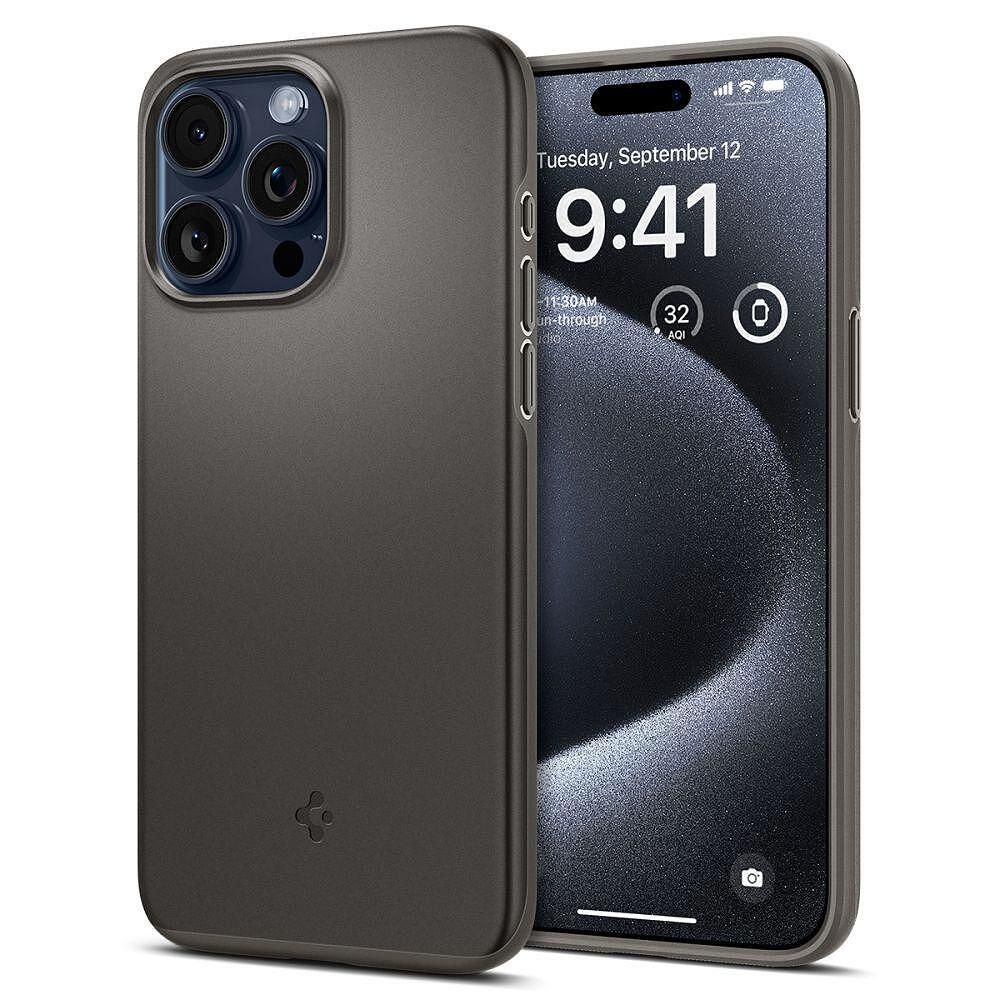 Калъф spigen thin fit за iphone 15 pro gunmetal