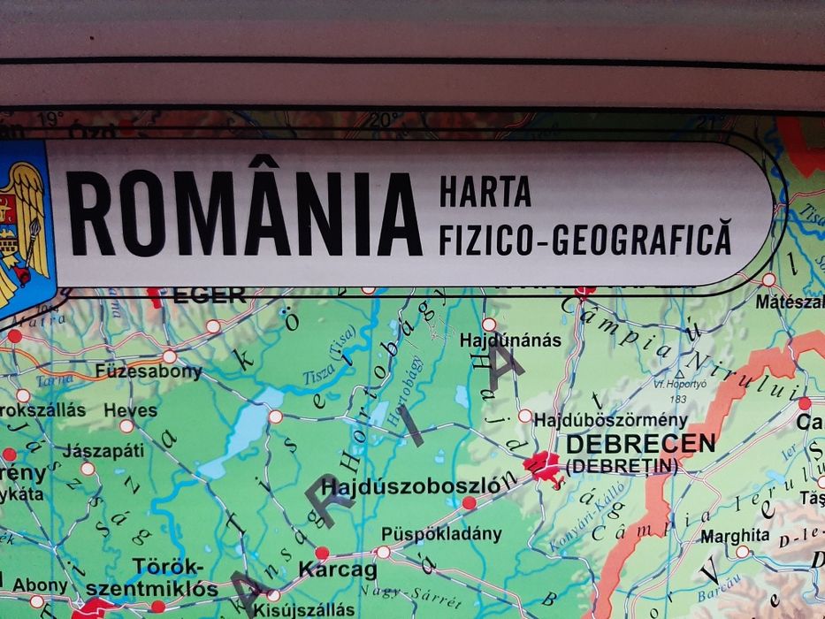 Harta fizica geografica, administrativa