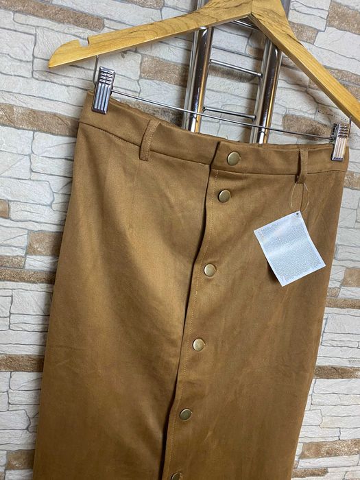 Fusta midi aspect piele intoarsa - marime XL/XXL