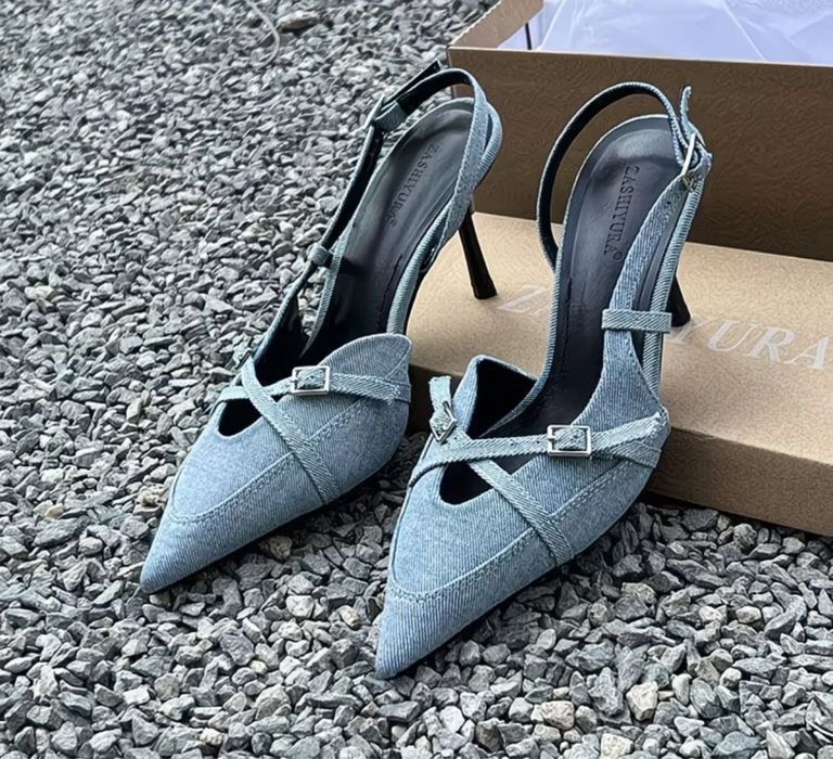 Джинсовые каблуки