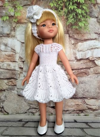 Ажурна рокля за кукла Паола Рейна 33см.