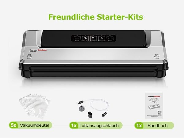 Вакуум машина 125W с 4 режима за сухи и мокри храни. Bonsenkitchen