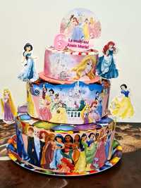 Tort din dulciuri ambalate Prințese Disney!