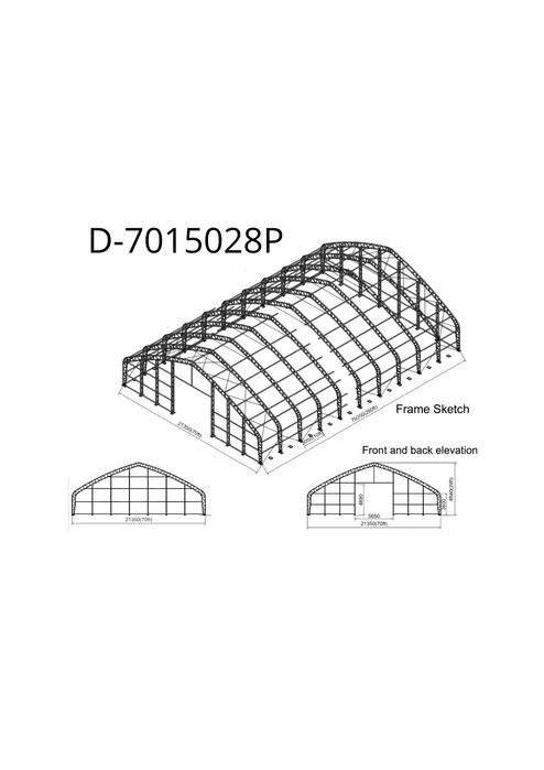 Cort de depozitare tip casa cu structura dubla - 21m x 45m
