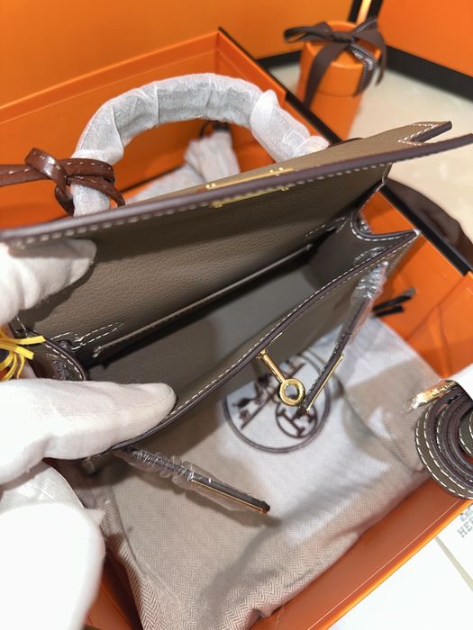 Geanta Hermes Kelly 19cm Gri