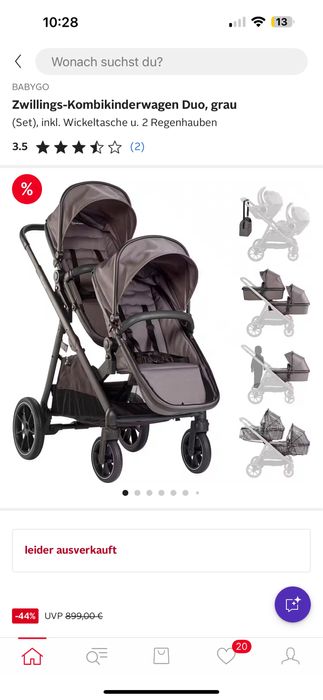 Продава се бебешка количка за близначи babygo