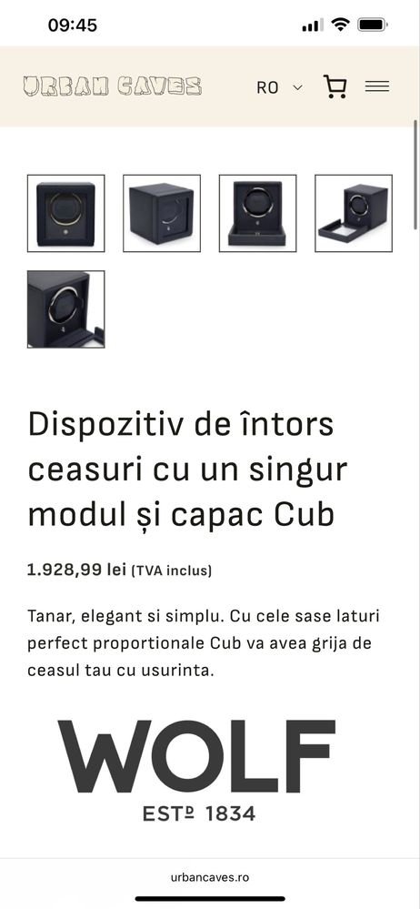 Dispozitiv de intors ceasuri Winder WOLF Cub doua ceasuri