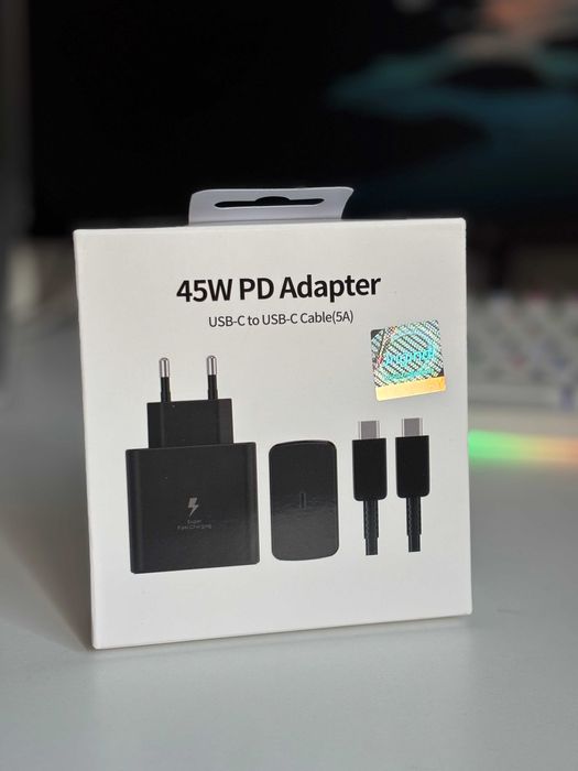 Incarcator pentru Samsung 45W + cablu 5A, Super Fast Charging, sigilat