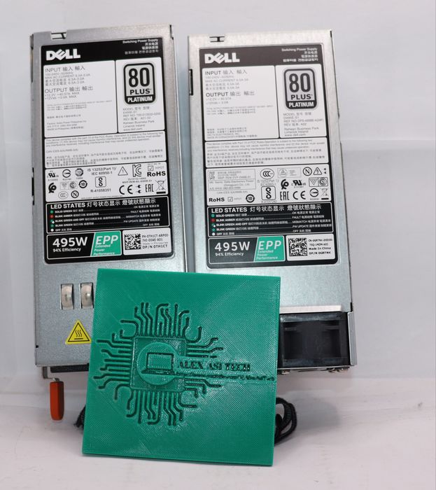 2 x Sursa Alimentare Server Dell 495W 80+Platin 94% EPP 40.57A 0TH1CT