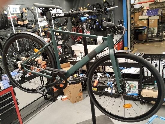 Bicicletă de oraș Elops Speed 900 verde - produs resigilat Decathlon